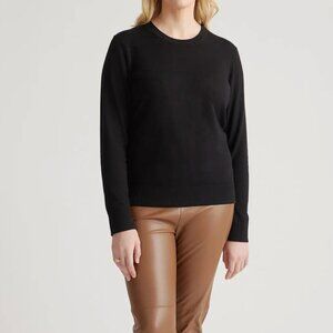 Quince Black Crewneck Cashmere Sweater Sz L